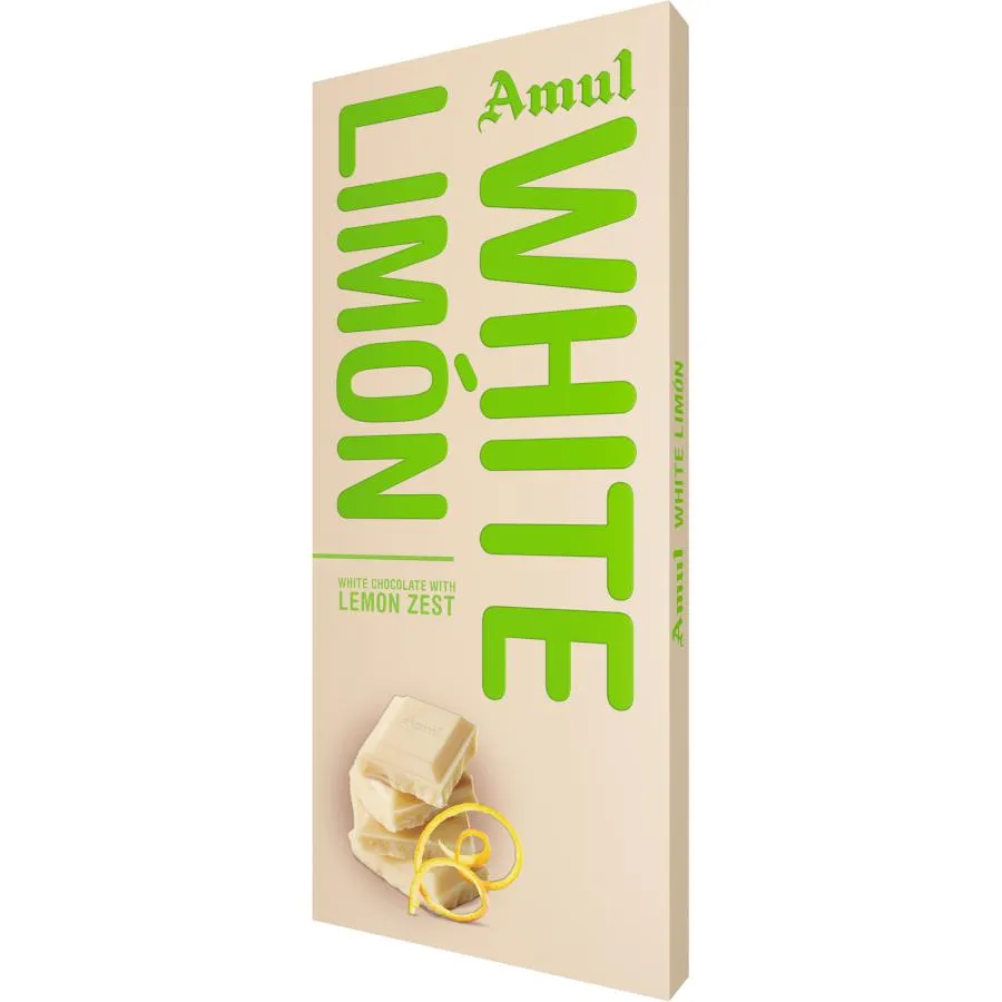 AMUL WHITE LIMON CHOCOLATE 150GM
